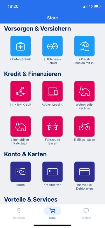 Klick-Kredit im mobilen George Store