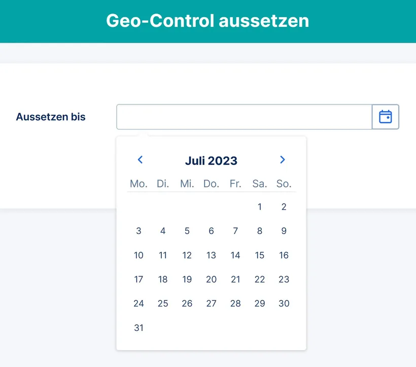 Geo_Control aussetzen mit George Browserversion