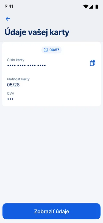 Údaje karty