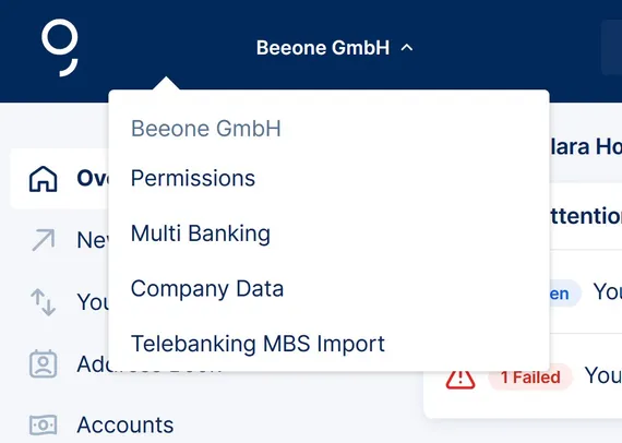 MultibankingMenue