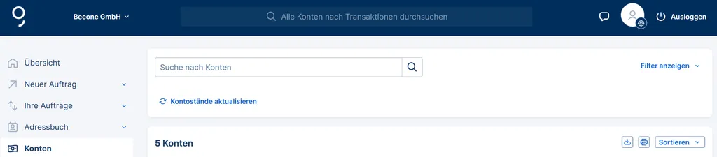 Ihre Konten in der Übersicht