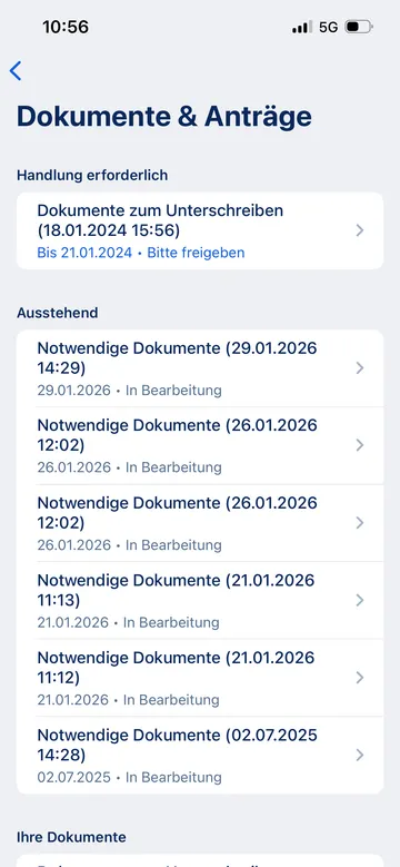 George app dokumente und anträge