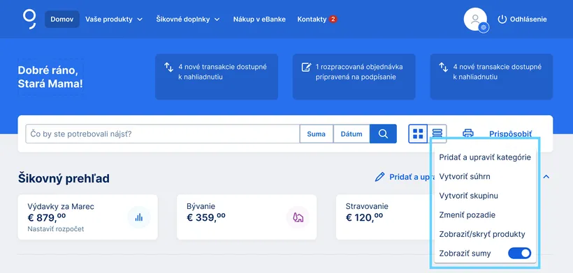 prispôsobenie produktov web