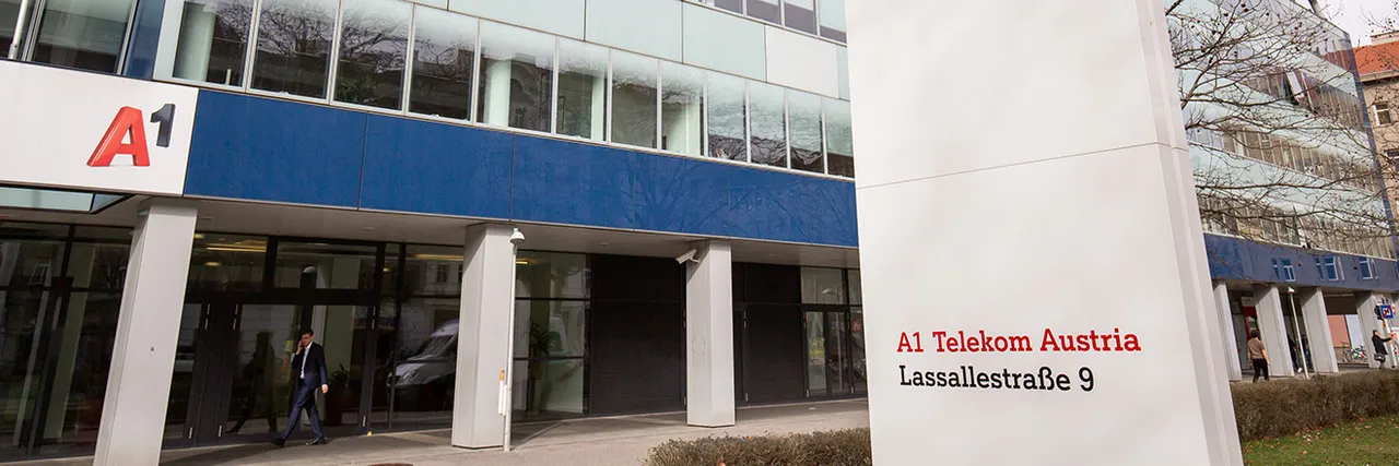 Außenansicht Standort Telekom Austria Lassallestraße 9 in Wien