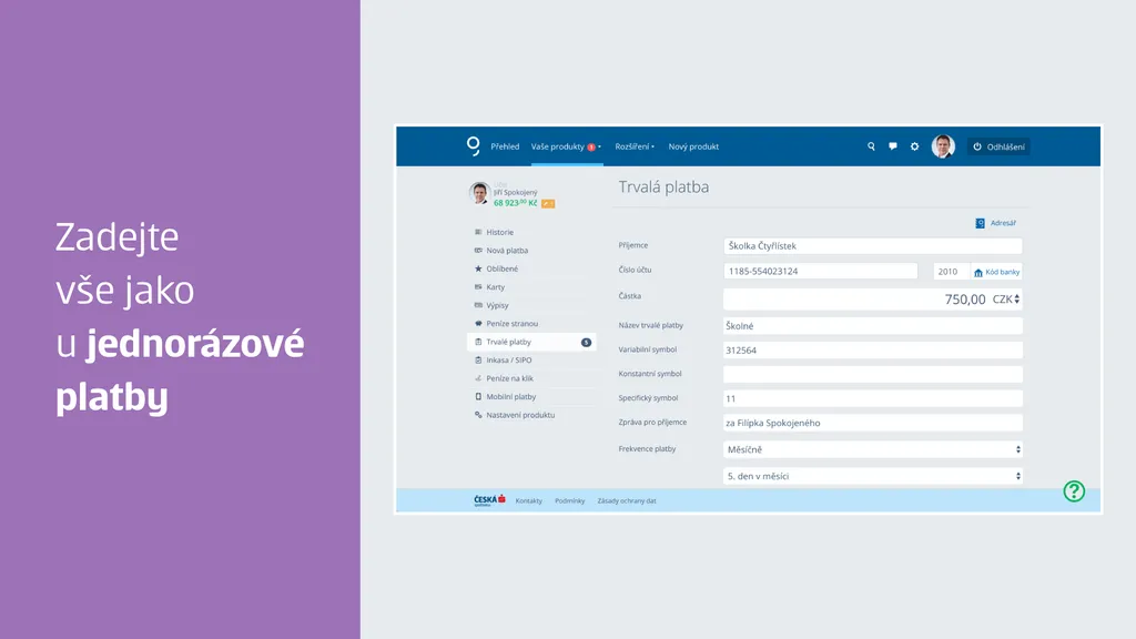Jak založím trvalou platbu v Georgi krok 5