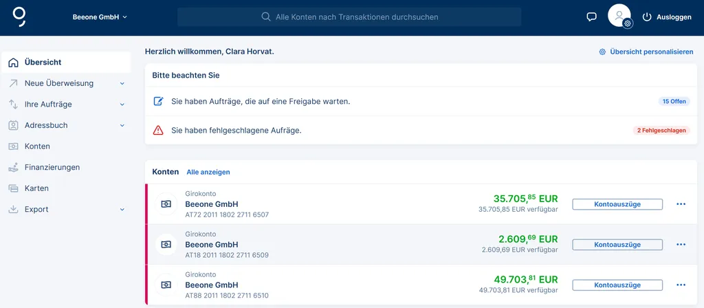 Widgets in der Übersicht