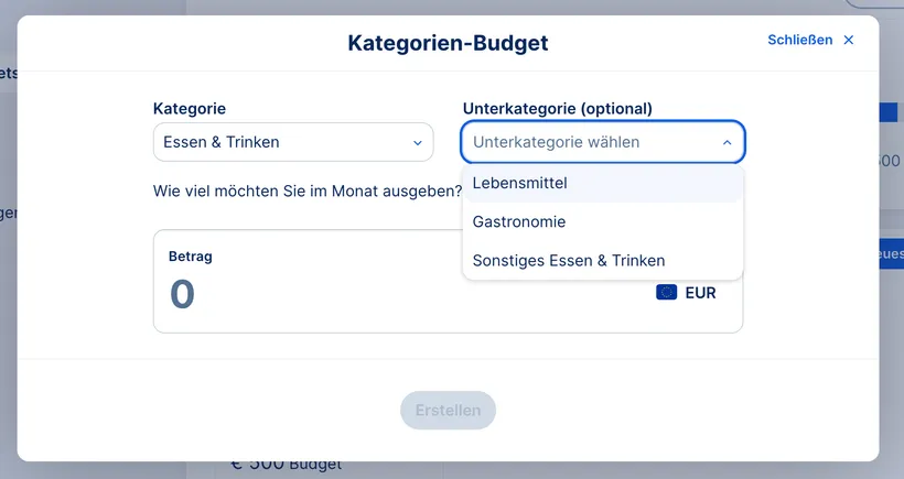 George Web: Kategorie-Budget erstellen