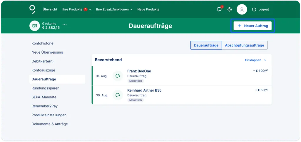 Daueraufträge