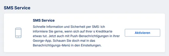 SMS Service aktivieren