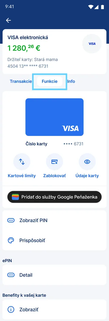 funkcie v applikácii