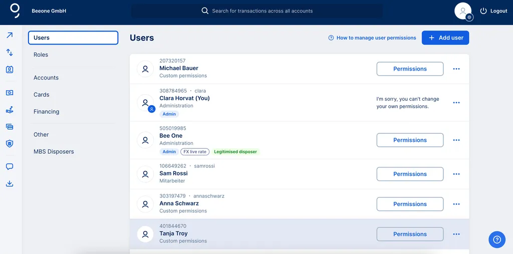 Manage Users 