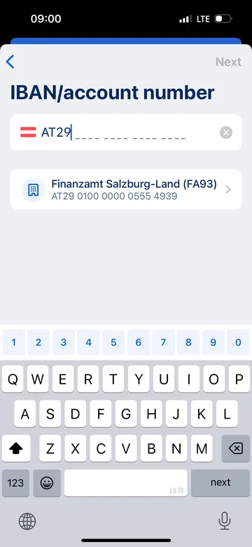 New transfer recipient autocomplete