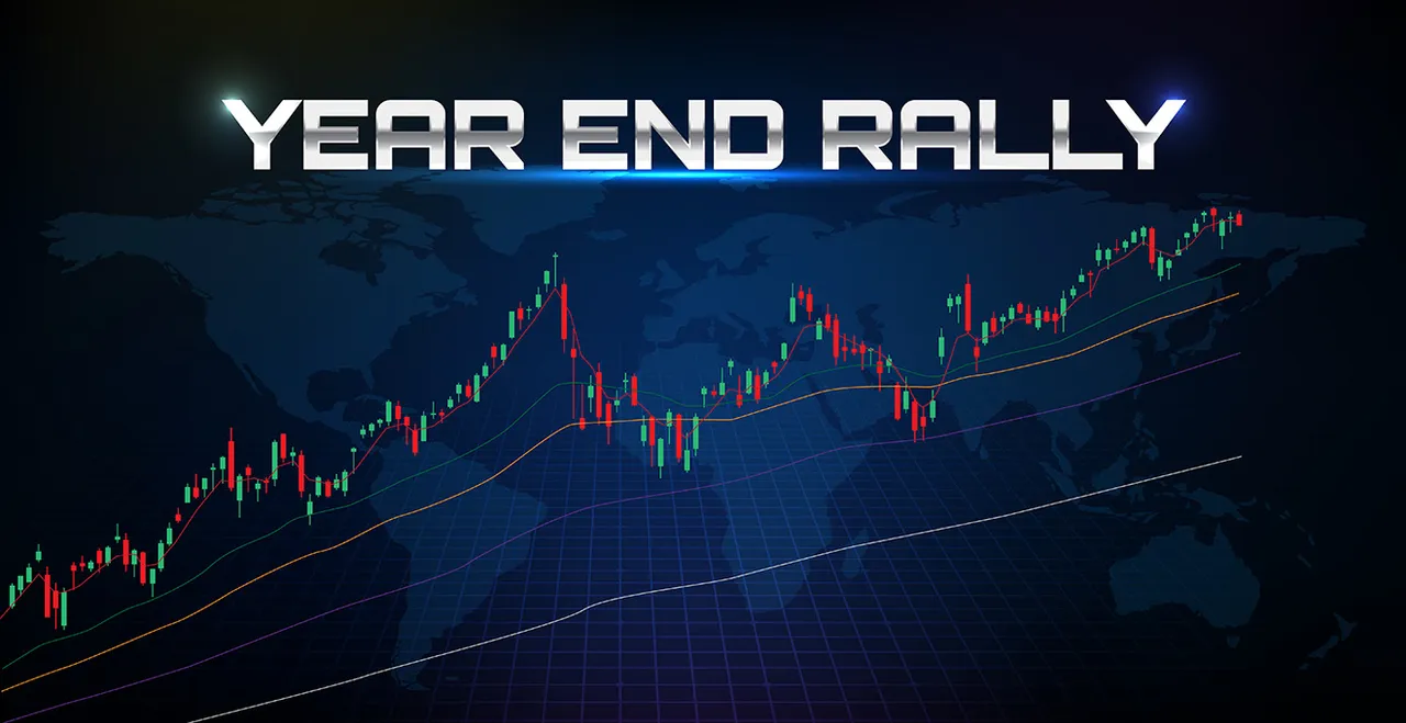 Symbolgrafik  - Diagramm mit der Überschrift Year End Rally
