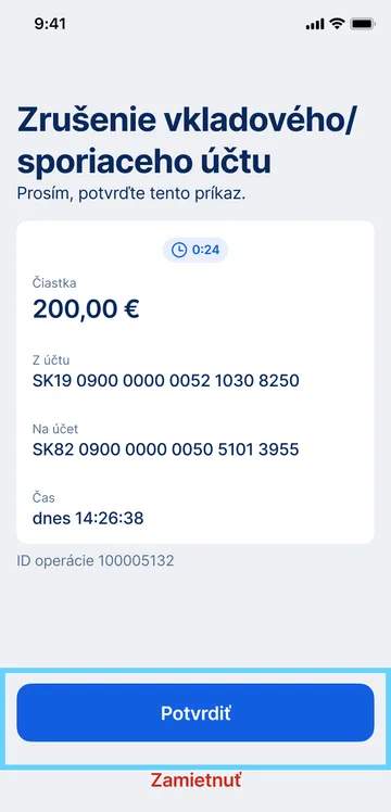 Zrušenie vkladového účtu