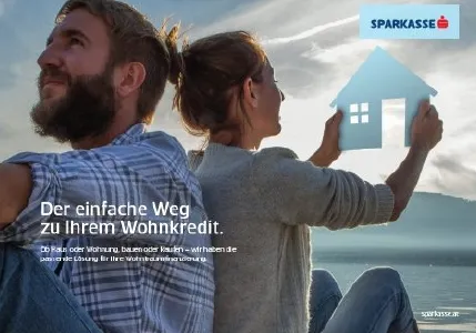 Werbemittel der Sparkasse "Der einfache Weg zu Ihrem Wohnkredit."