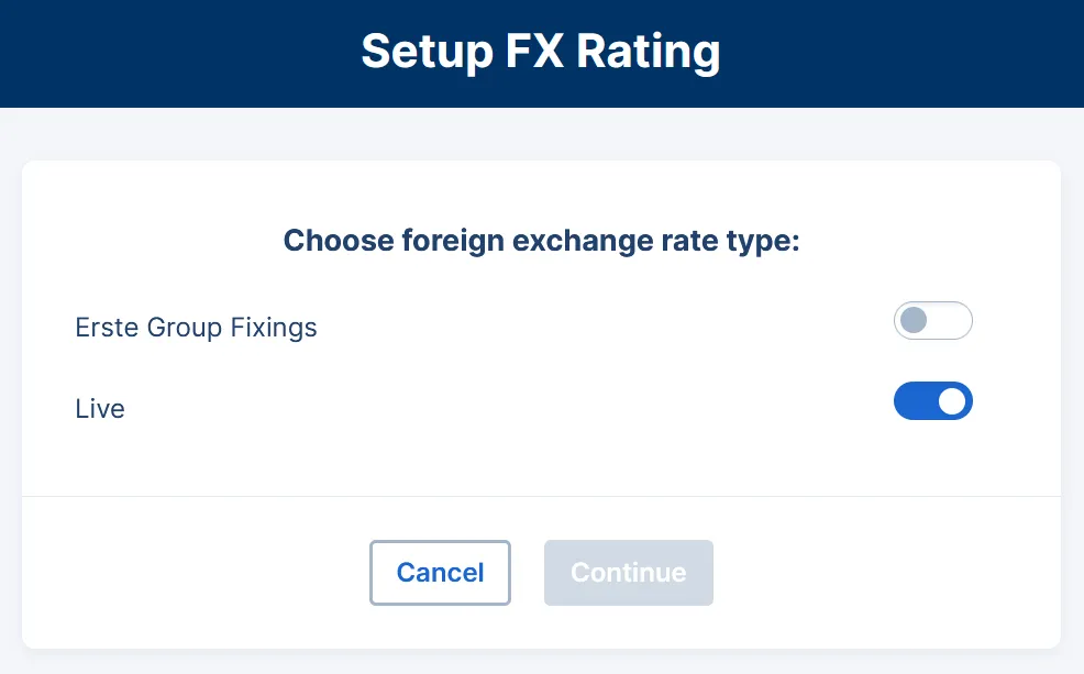The setup of a fx rating
