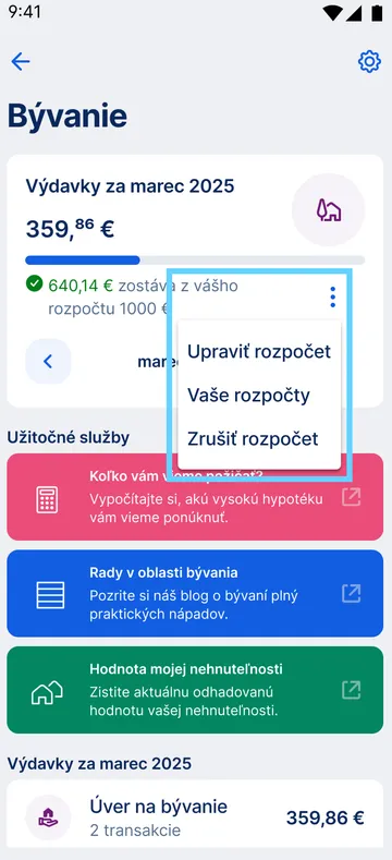 upravenie rozpočtu app