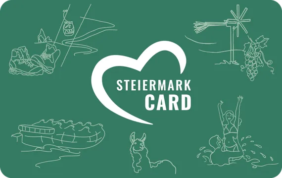 Herz mit  Schriftzug „Steiermark Card“