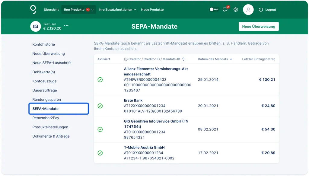 SEPA Mandate