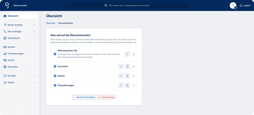 Die Auswahl der Widgets