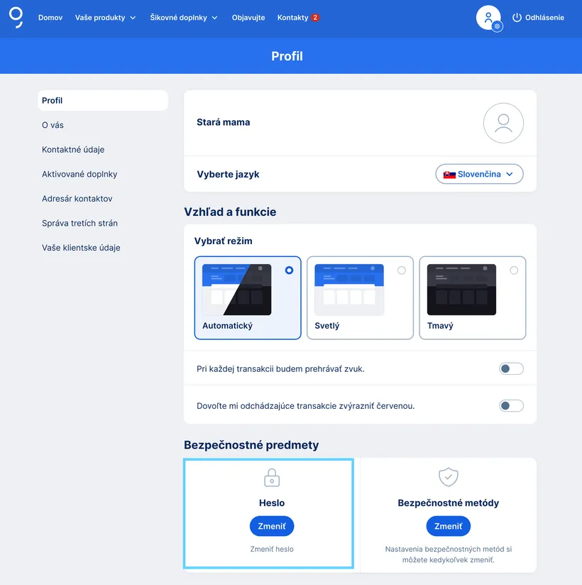 zmena hesla