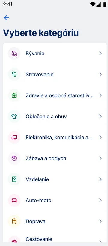 výber kategórie