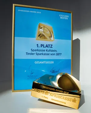 Abbildung der Urkunde 1. Platz Sparkasse Kufstein Gesamtsieger