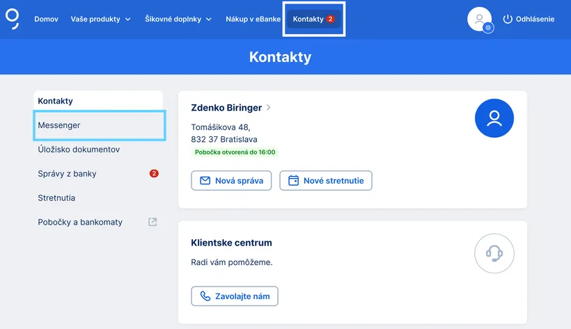 doručená správy web