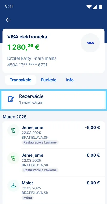 rezervacia app