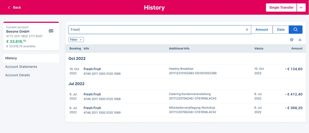 Prind and export of search results