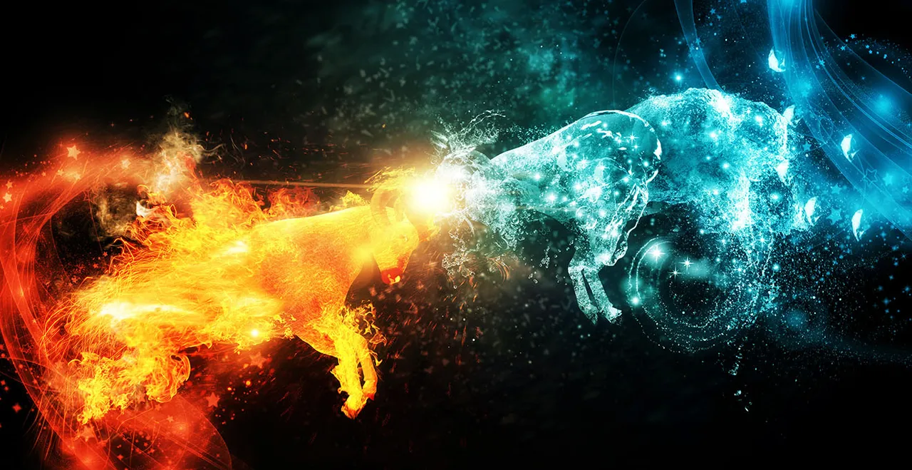 Symbolgrafik für Feuer und Eis