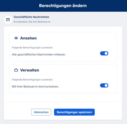 Add-on-Berechtigungen für geschäftliche Nachrichten ändern