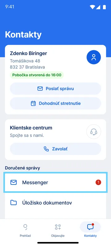 doručené správy app