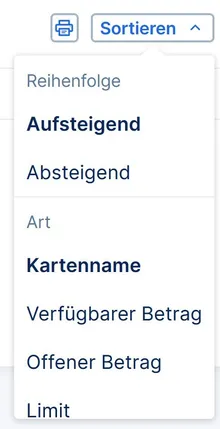 Kartensortierung