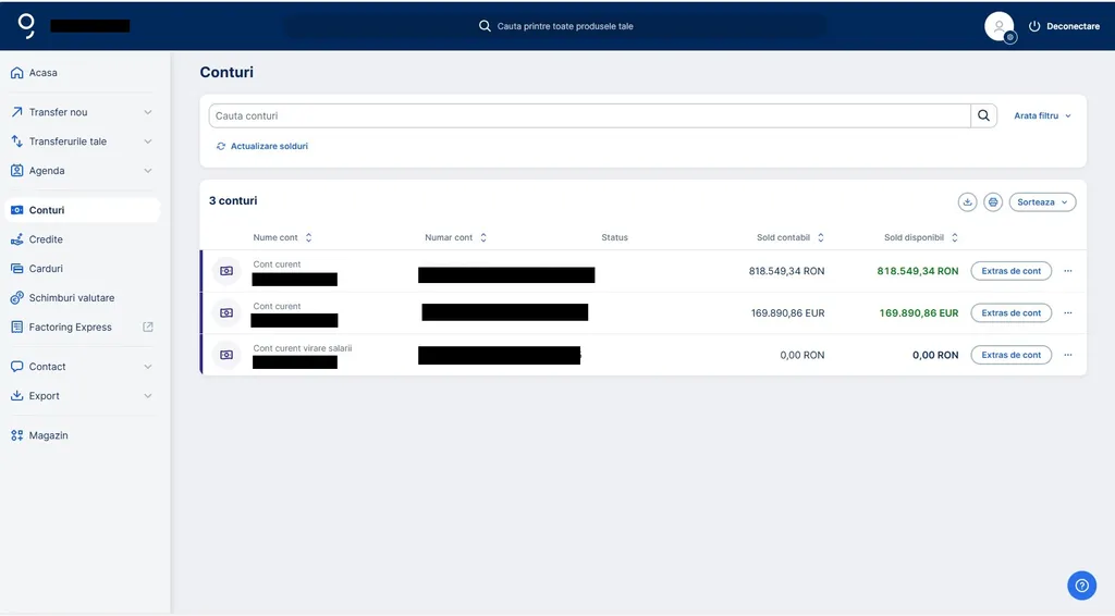 Your Accounts in the Overview