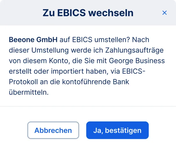 Wechsel von MBS zu EBICS: Umstellen