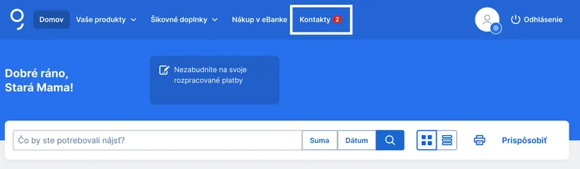 záložka kontakty web