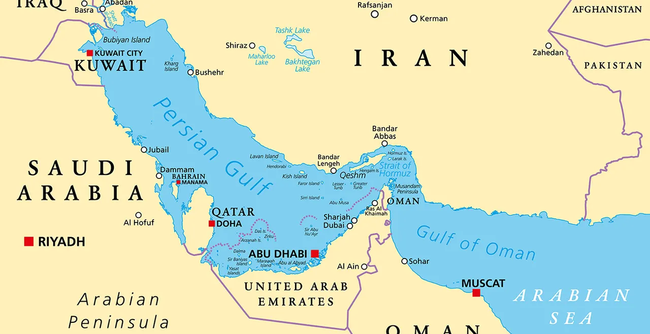 Persischer Golf - Landkarte