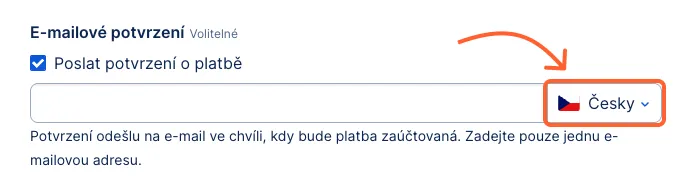 Výběr jazyku pro emailovou komunikaci