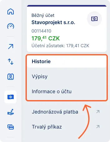 Menu s možnostmi