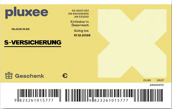 Musterbild eines Pluxee-Gutscheins im Wert von 100 Euro
