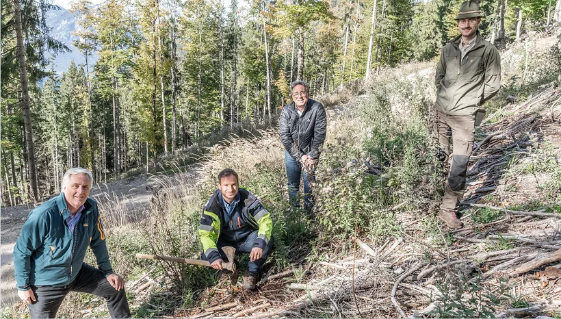 4 Herren posieren im Wald