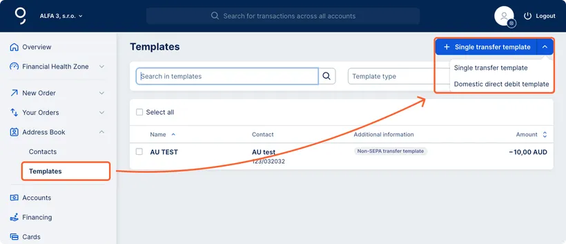 Create a new template