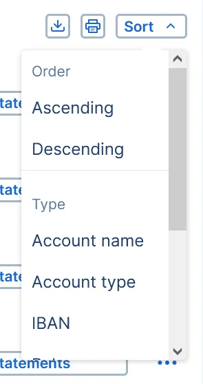 Sort your accounts
