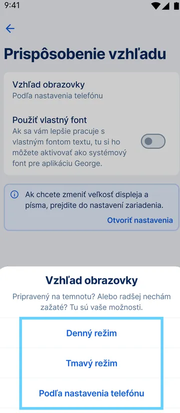 nastavenie módu app