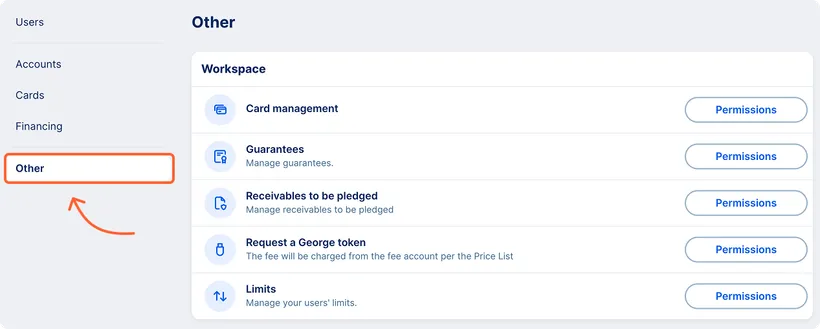 Add ons section in the left menu