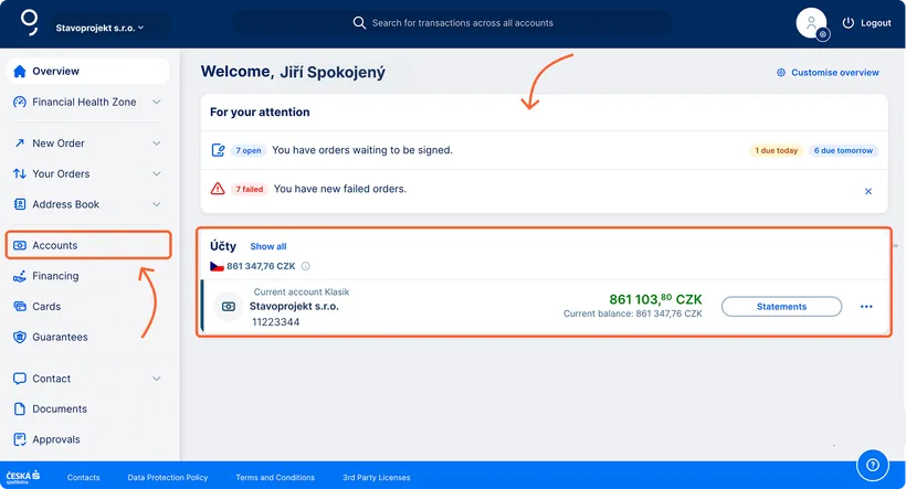 Your account details