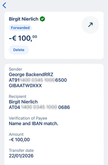 Executed order details - Mobile