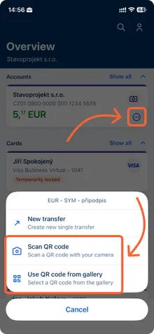 New payment option with a QR code.