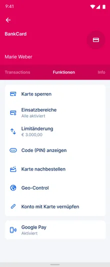 PIN anzeigen in der App